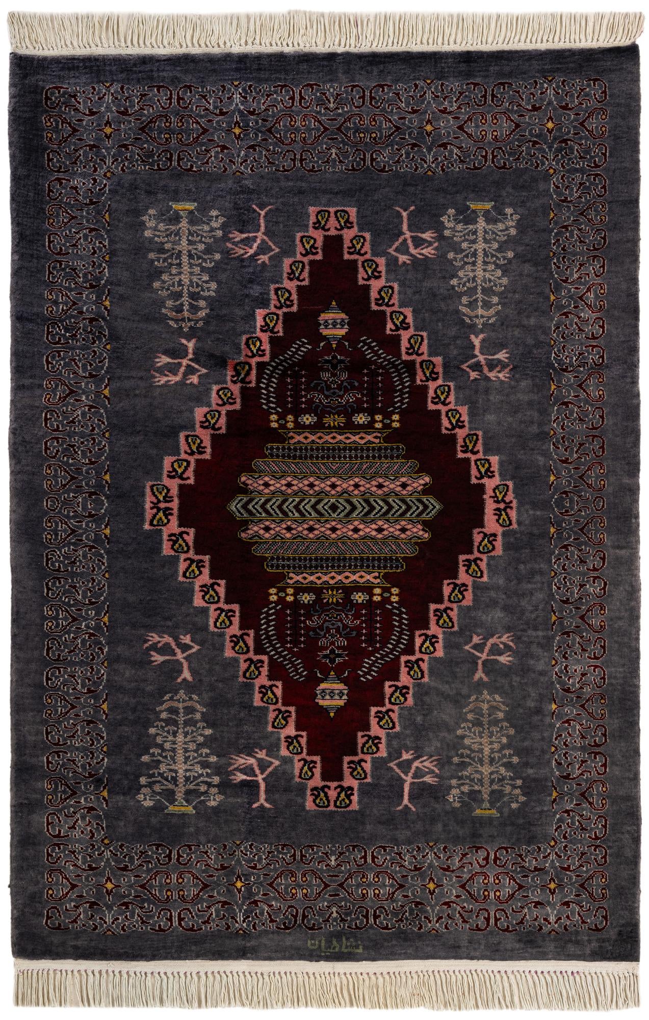 Primary image 4' x 5' 10  Hand Knotted Lahour Oriental Wool Rug