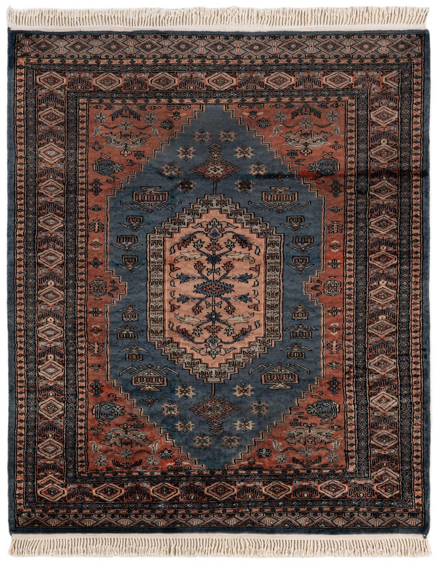 4' 2 x 5' 8 Hand Knotted Lahour Oriental Wool Rug