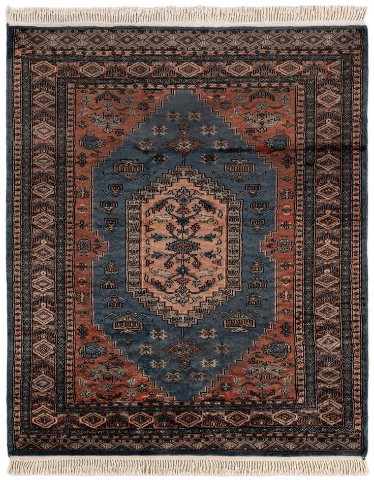 Detail image of 4' 2 x 5' 8 Hand Knotted Lahour Oriental Wool Rug