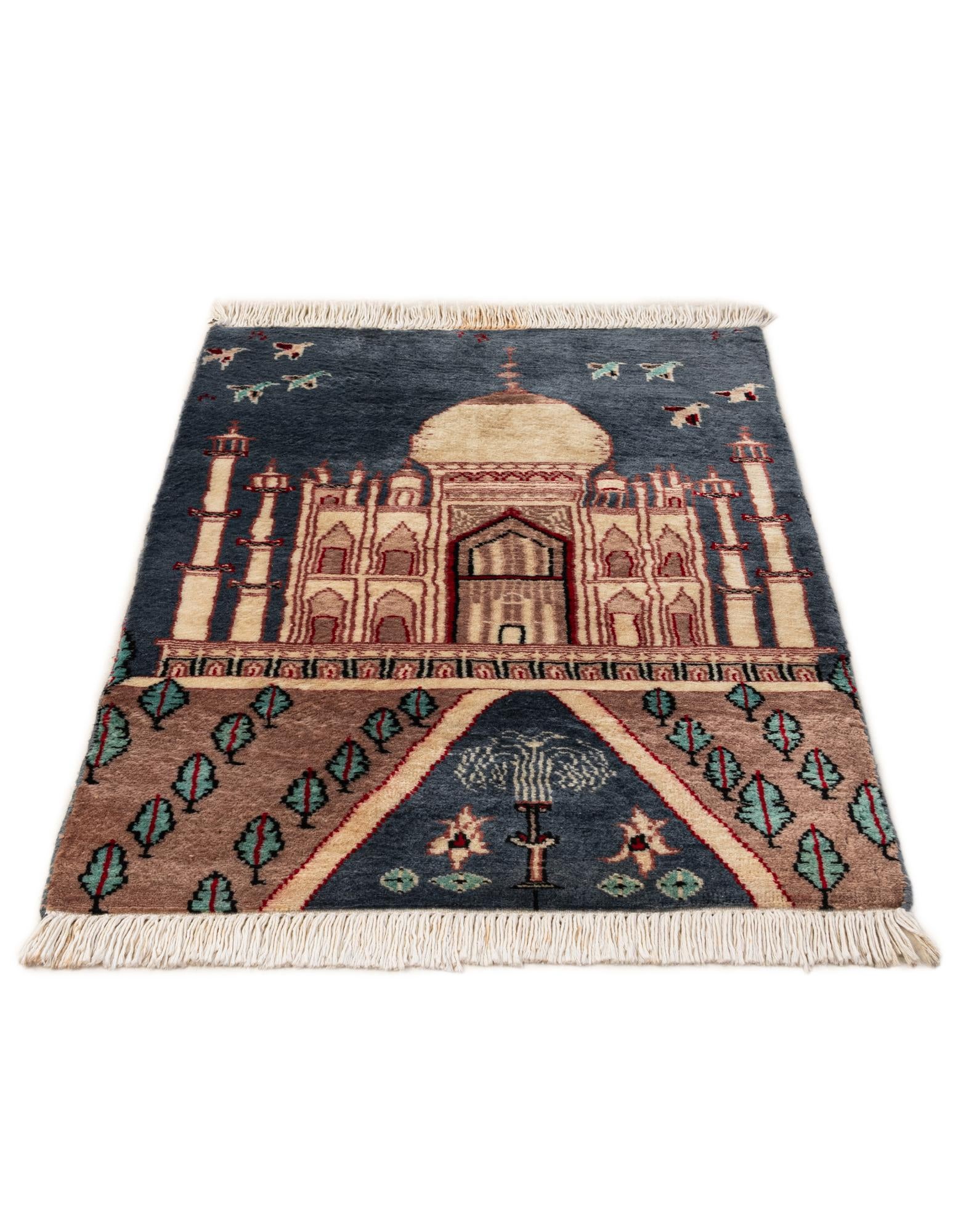 2' x 3' 1 Hand Knotted Lahour Oriental Wool Rug