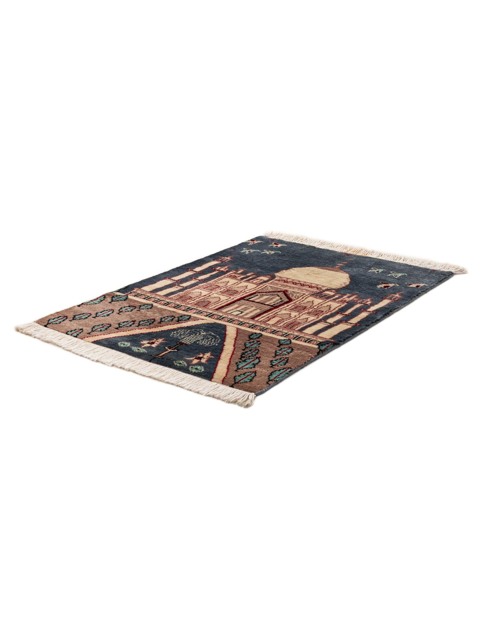 2' x 3' 1 Hand Knotted Lahour Oriental Wool Rug