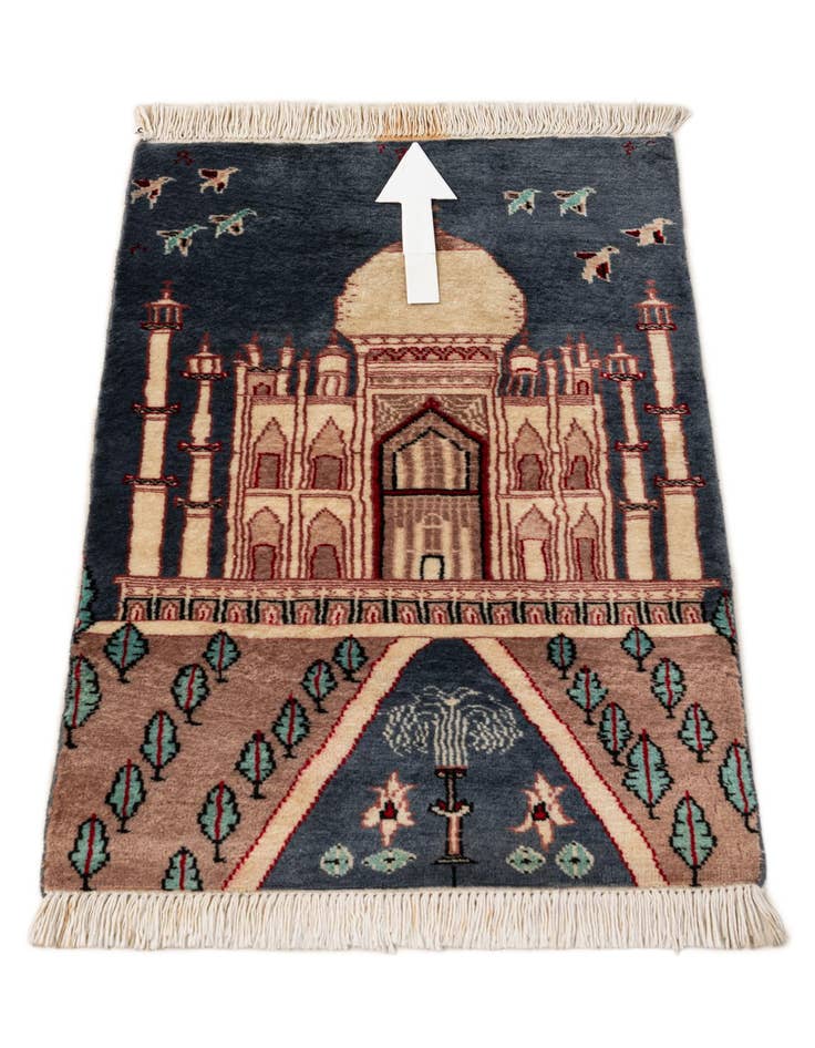 Detail image of 2' x 3' 1  Hand Knotted Lahour Oriental Wool Rug