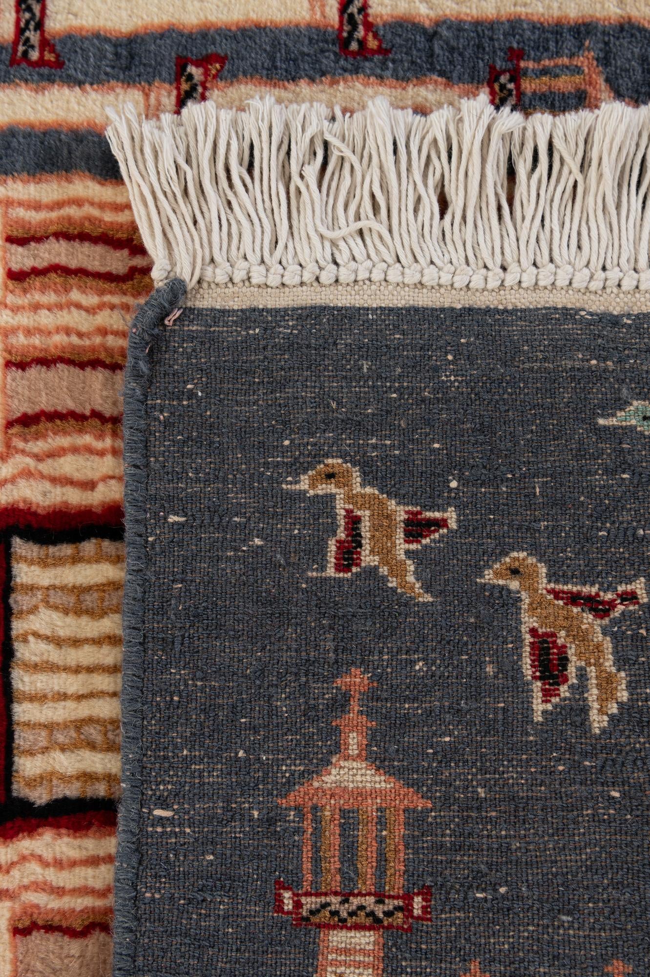 2' 1 x 3' 4 Hand Knotted Lahour Oriental Wool Rug