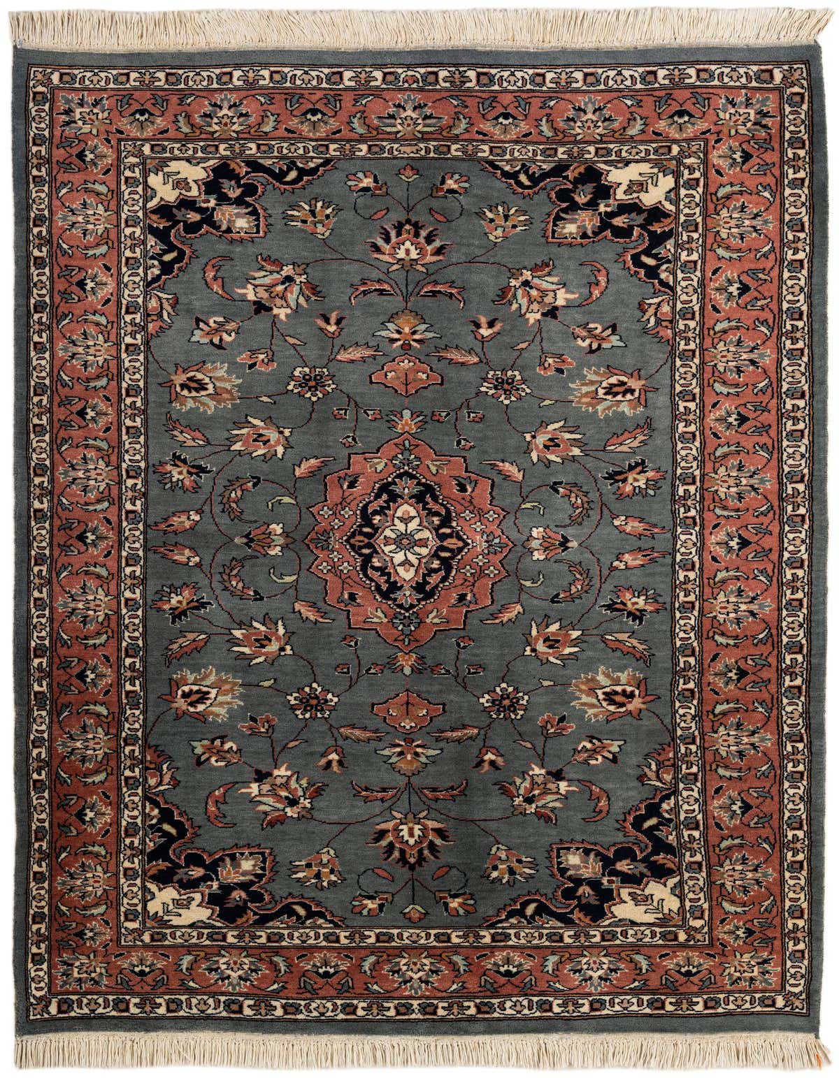 4' 8 x 7' 4 Hand Knotted Lahour Oriental Wool Rug