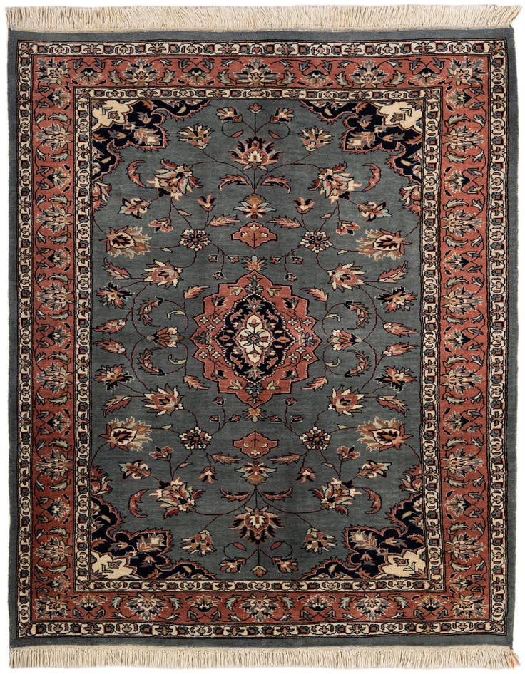 Detail image of 4' 8 x 7' 4 Hand Knotted Lahour Oriental Wool Rug