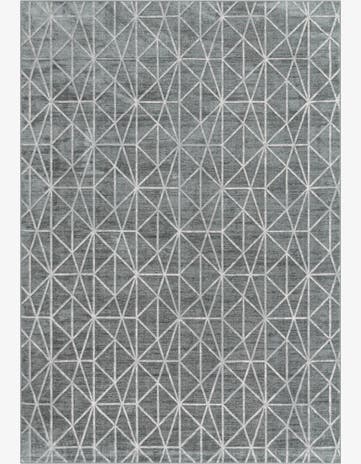 Gray Lattice Trellis Rug