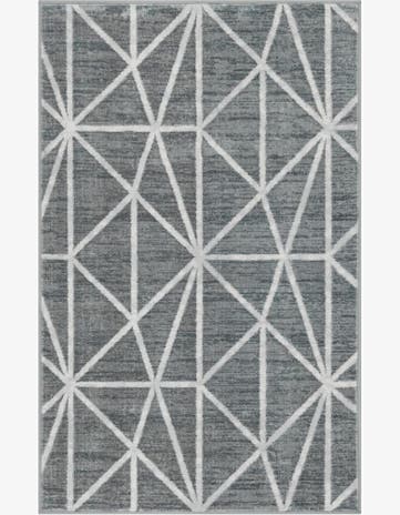 Gray Lattice Trellis Rug