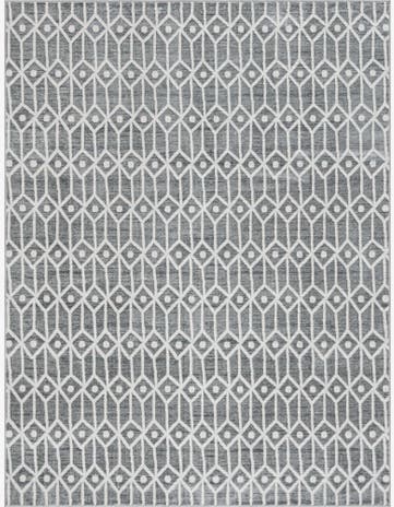 Gray Lattice Trellis Rug