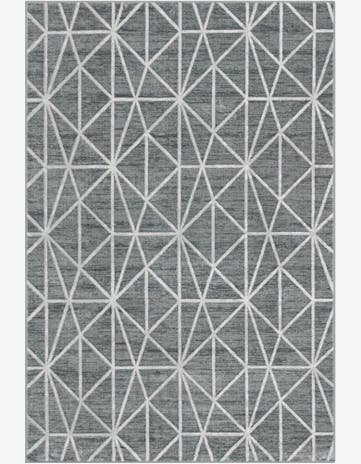 Gray Lattice Trellis Rug
