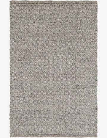 Gray Hand Woven Lattice Wool Rug