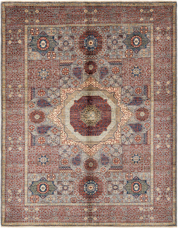 Detail image of 5' 1 x 7' 1 Hand Knotted Mamluk Rug
