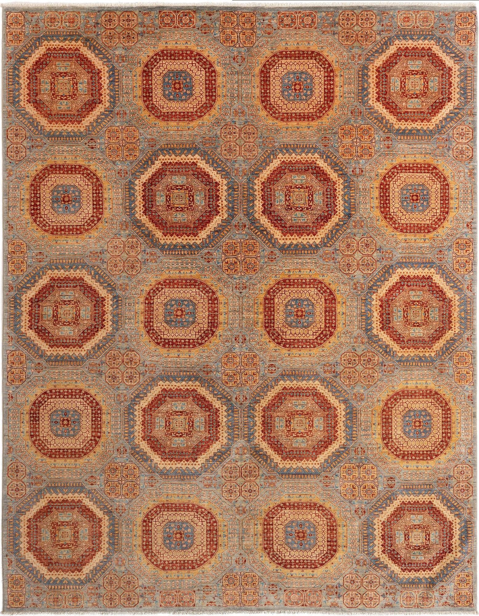 9' x 11' 8 Hand Knotted Mamluk Rug
