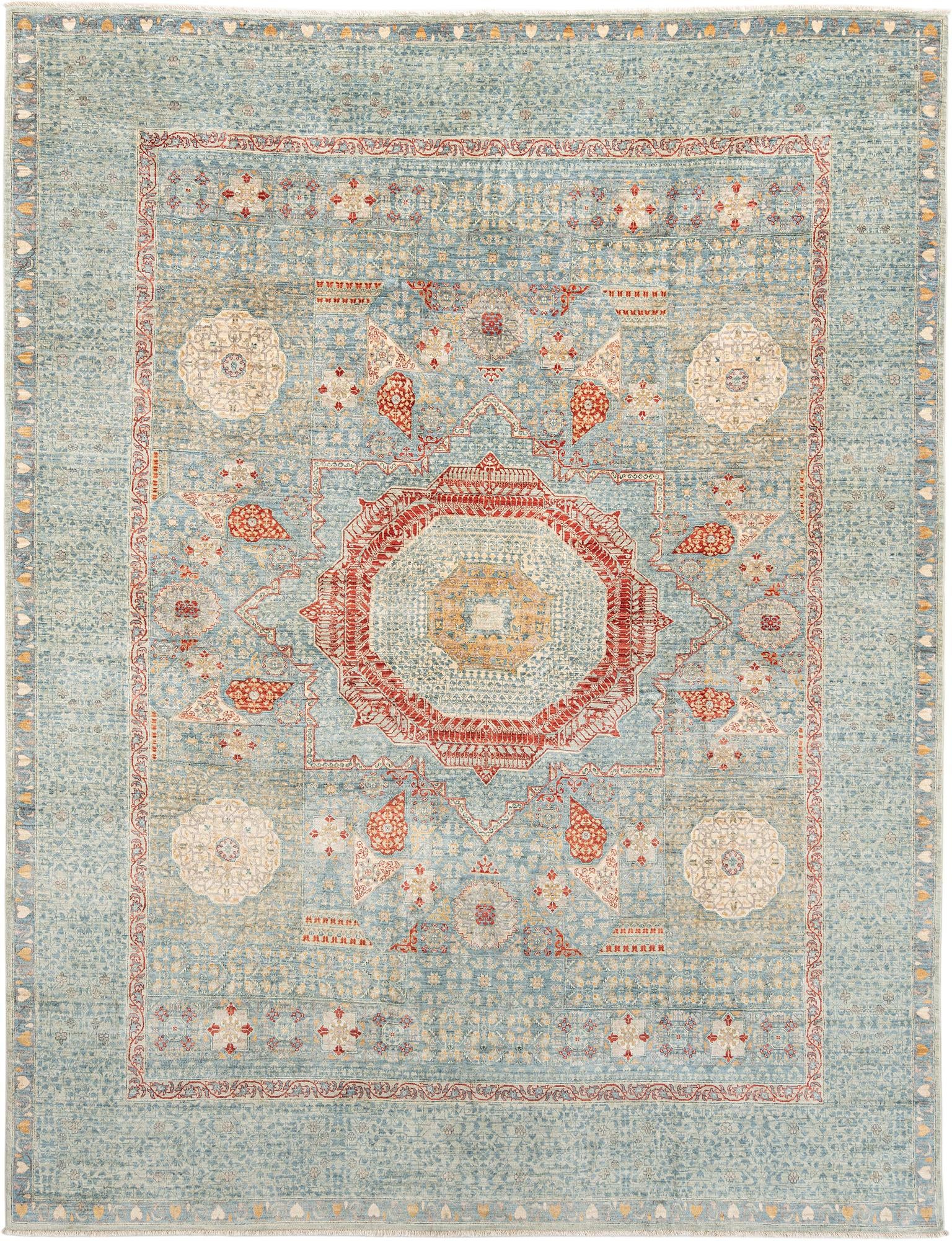 8' 6 x 9' 1 Hand Knotted Mamluk Rug