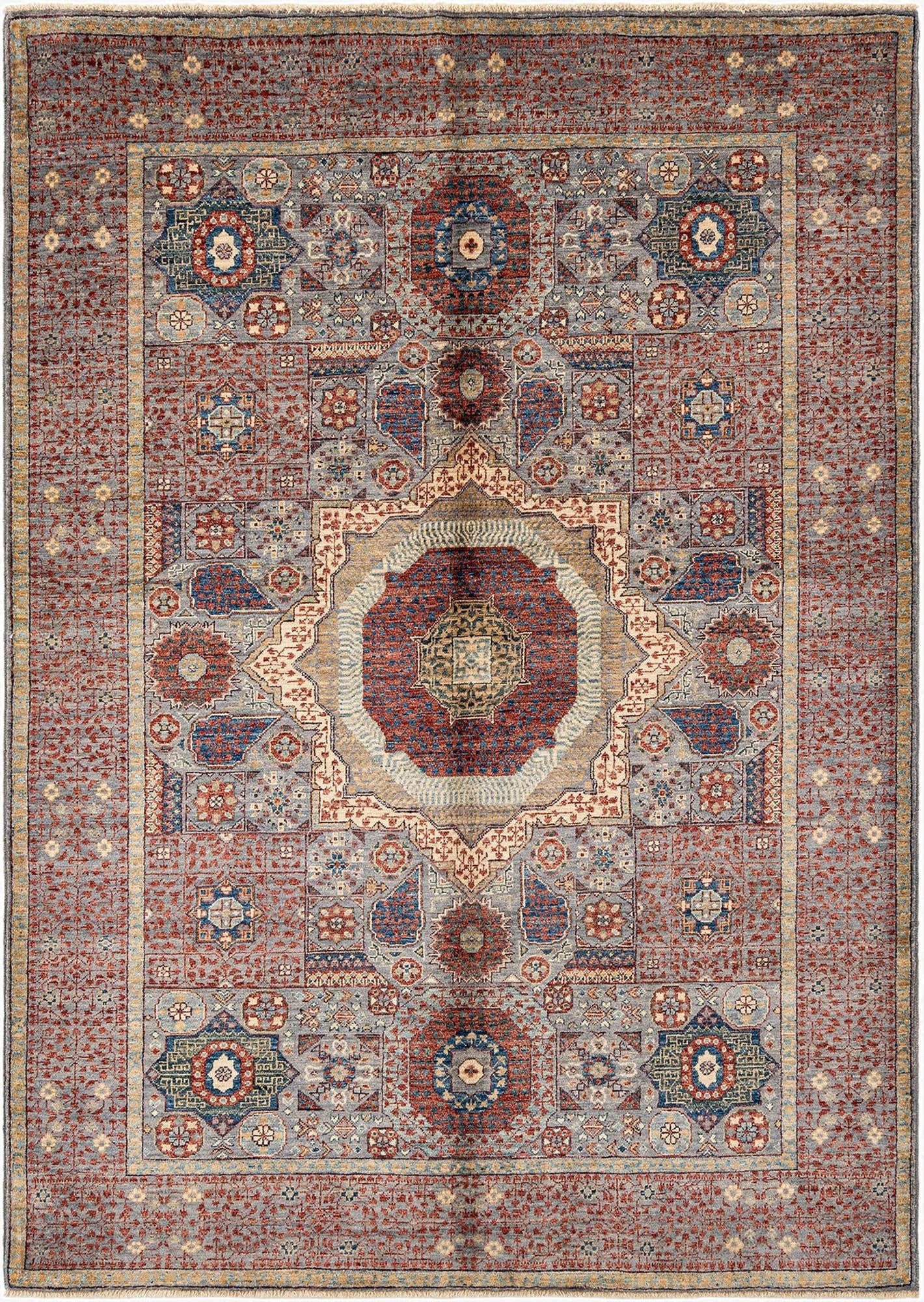 5' 1 x 7' 1  Hand Knotted Mamluk Rug