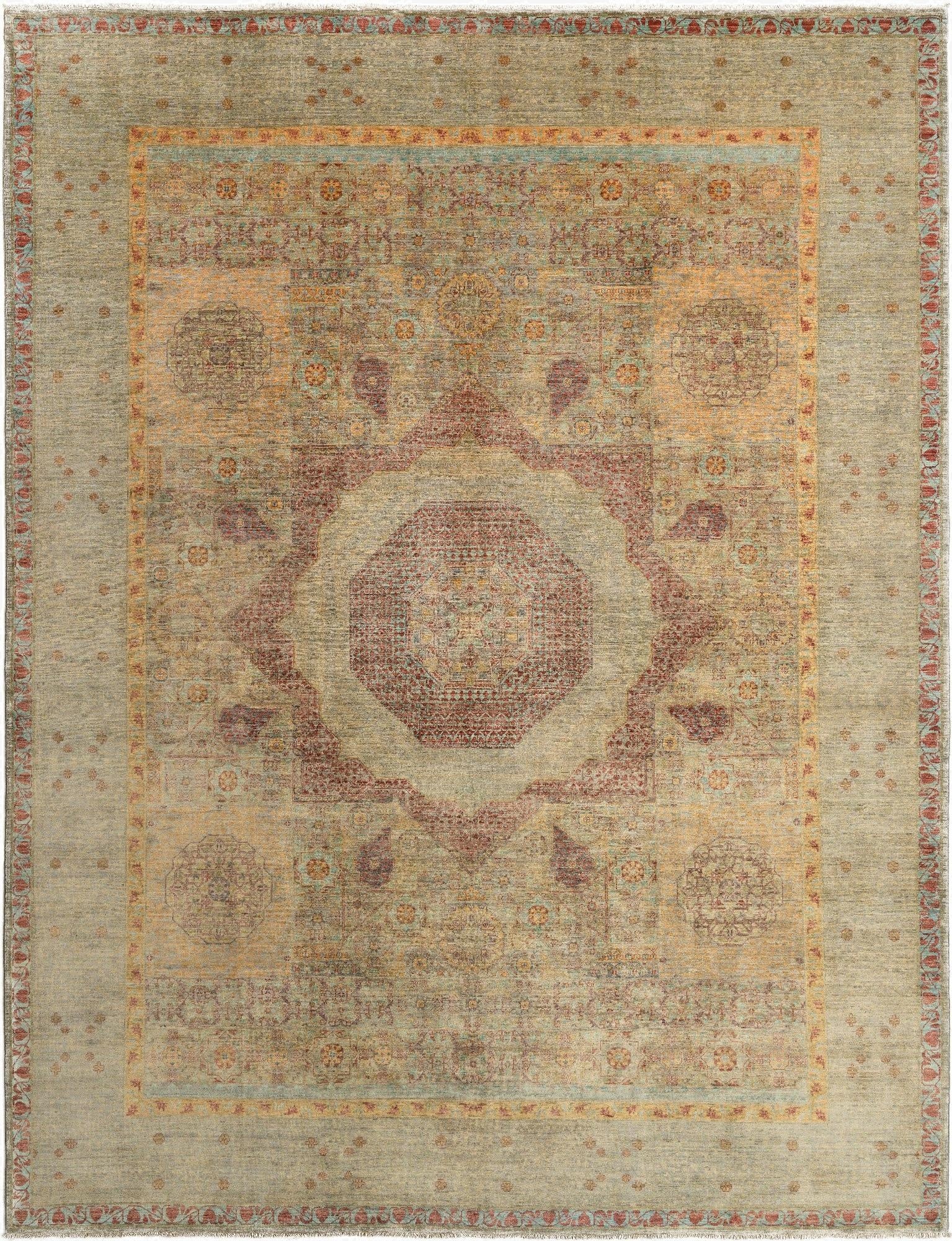 9' 1 x 11' 8 Hand Knotted Mamluk Rug