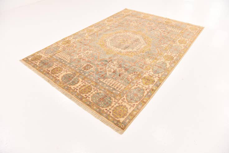 Detail image of 6' 2 x 9' Hand Knotted Mamluk Ziegler Oriental Rug