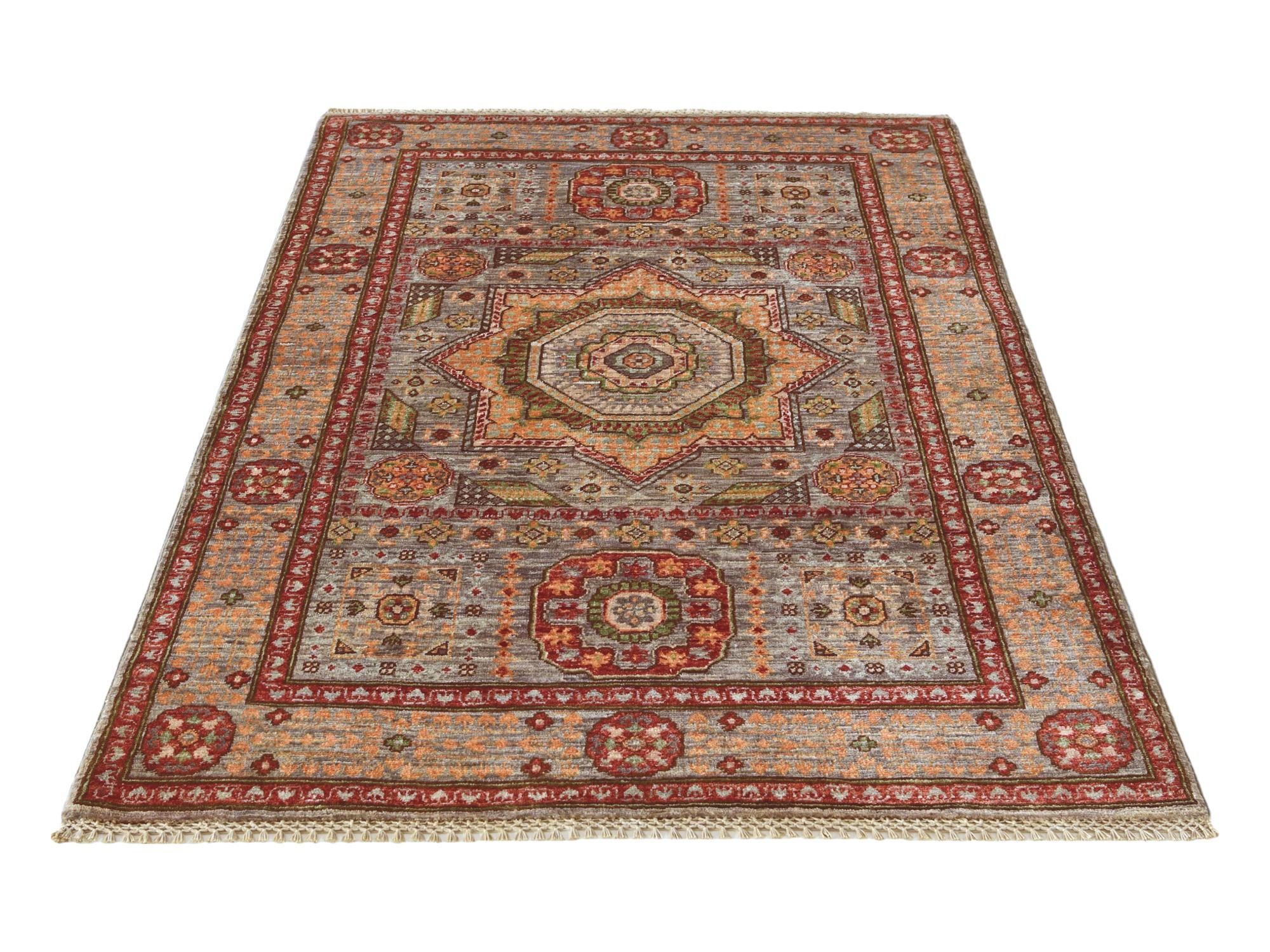 3' 4 x 4' 10 Hand Knotted Mamluk Ziegler Rug