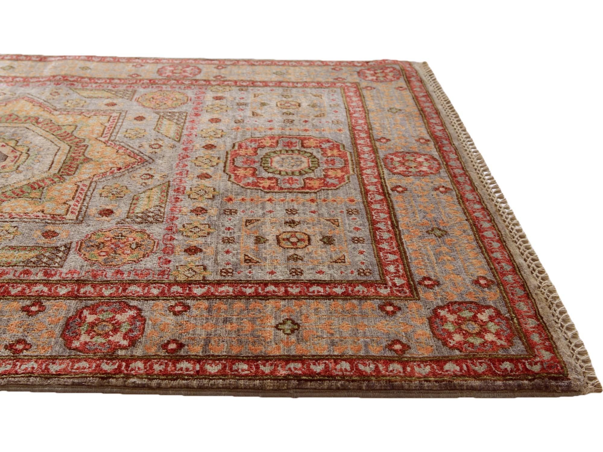 3' 4 x 4' 10 Hand Knotted Mamluk Ziegler Rug