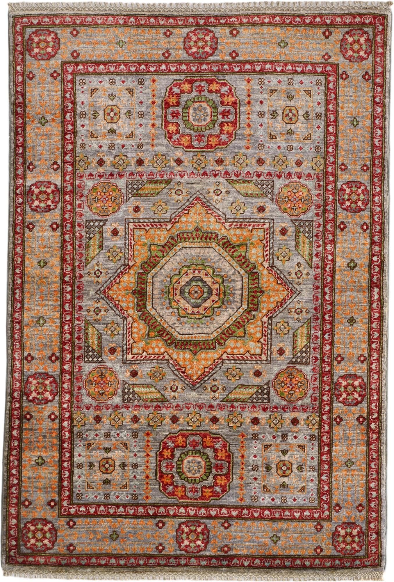 3' 4 x 4' 10 Hand Knotted Mamluk Ziegler Rug