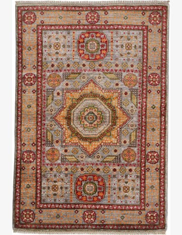 3' 4 x 4' 10 Hand Knotted Mamluk Ziegler Rug