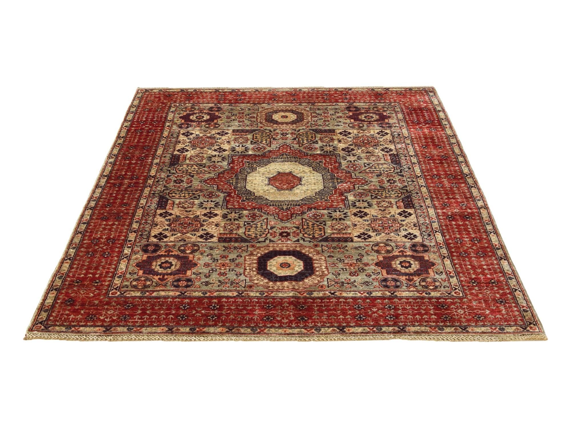 5' 1 x 6' 9 Hand Knotted Mamluk Ziegler Rug