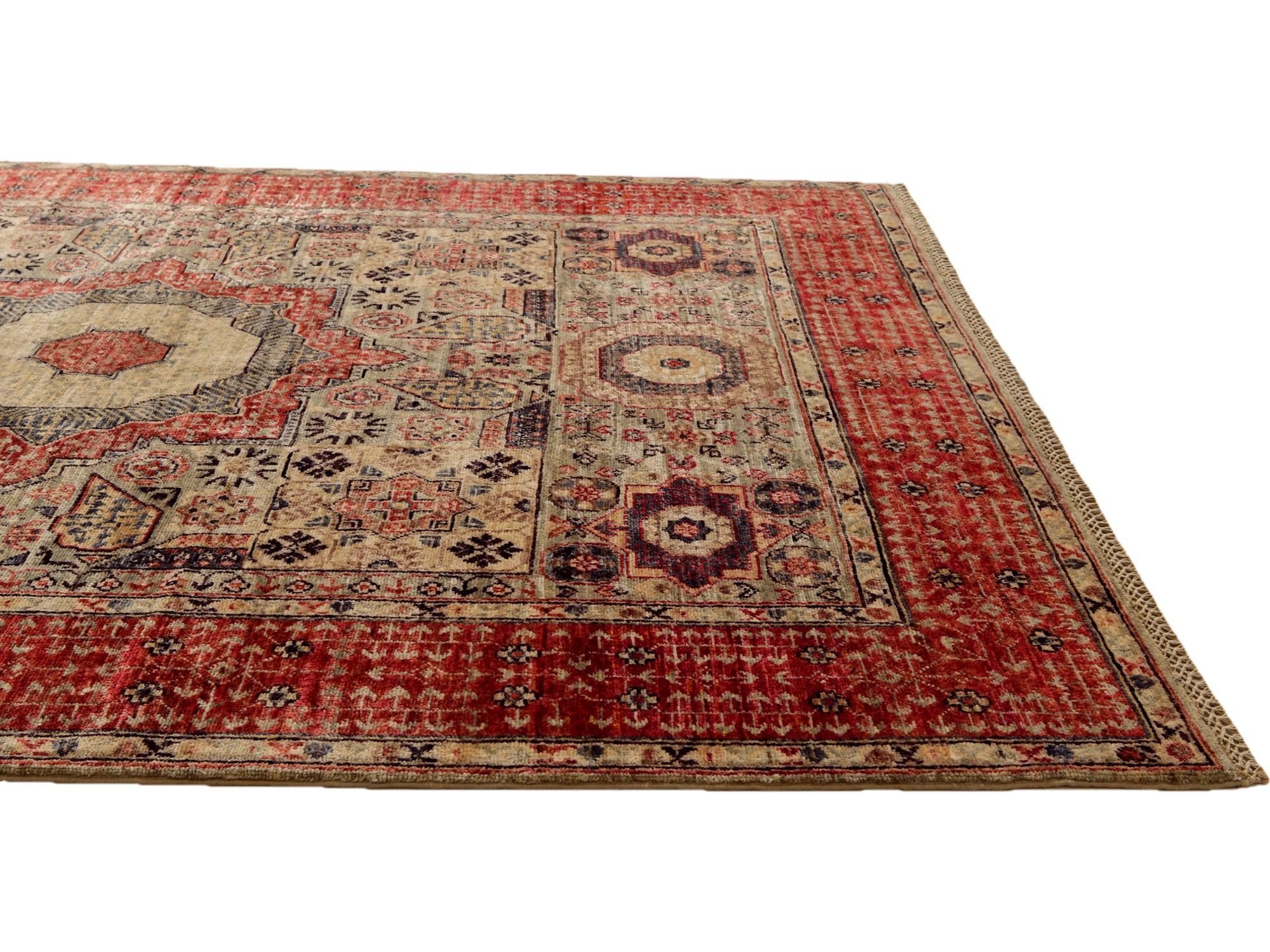 5' 1 x 6' 9 Hand Knotted Mamluk Ziegler Rug