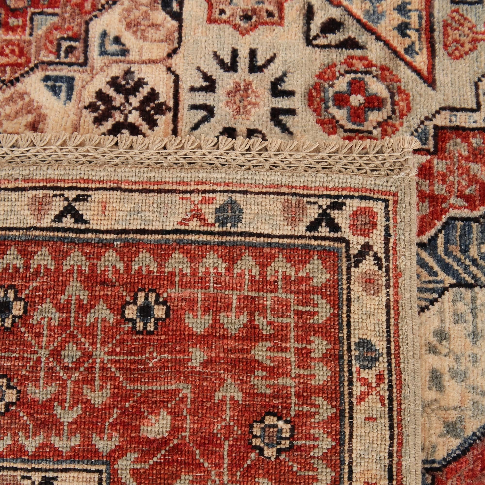 155cm x 205cm Hand Knotted Mamluk Ziegler Rug