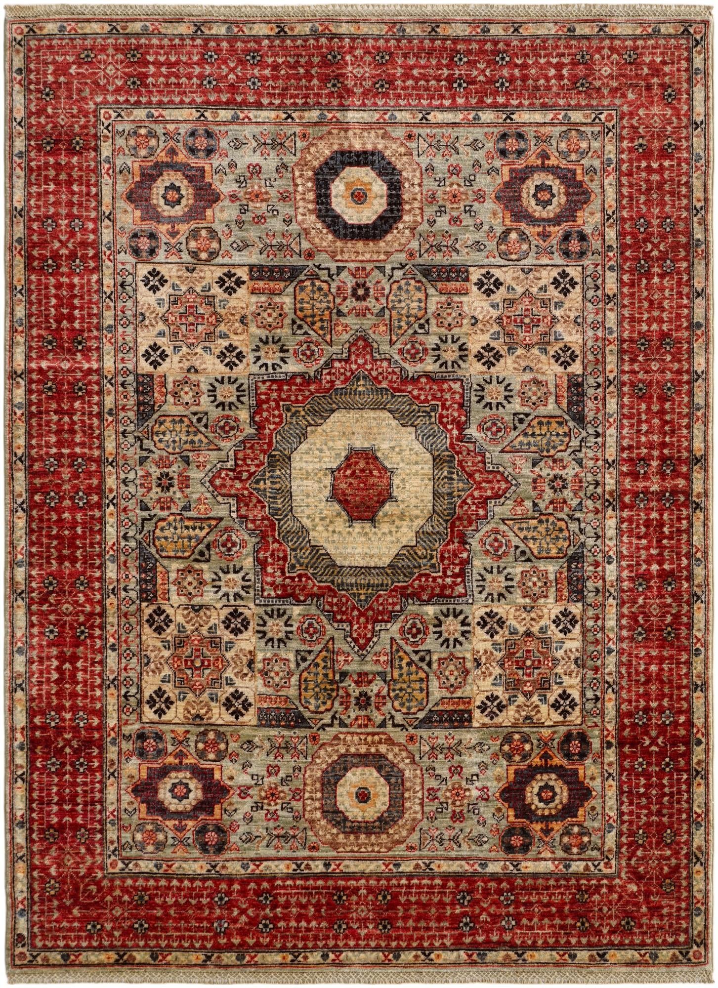 5' 1 x 6' 9 Hand Knotted Mamluk Ziegler Rug