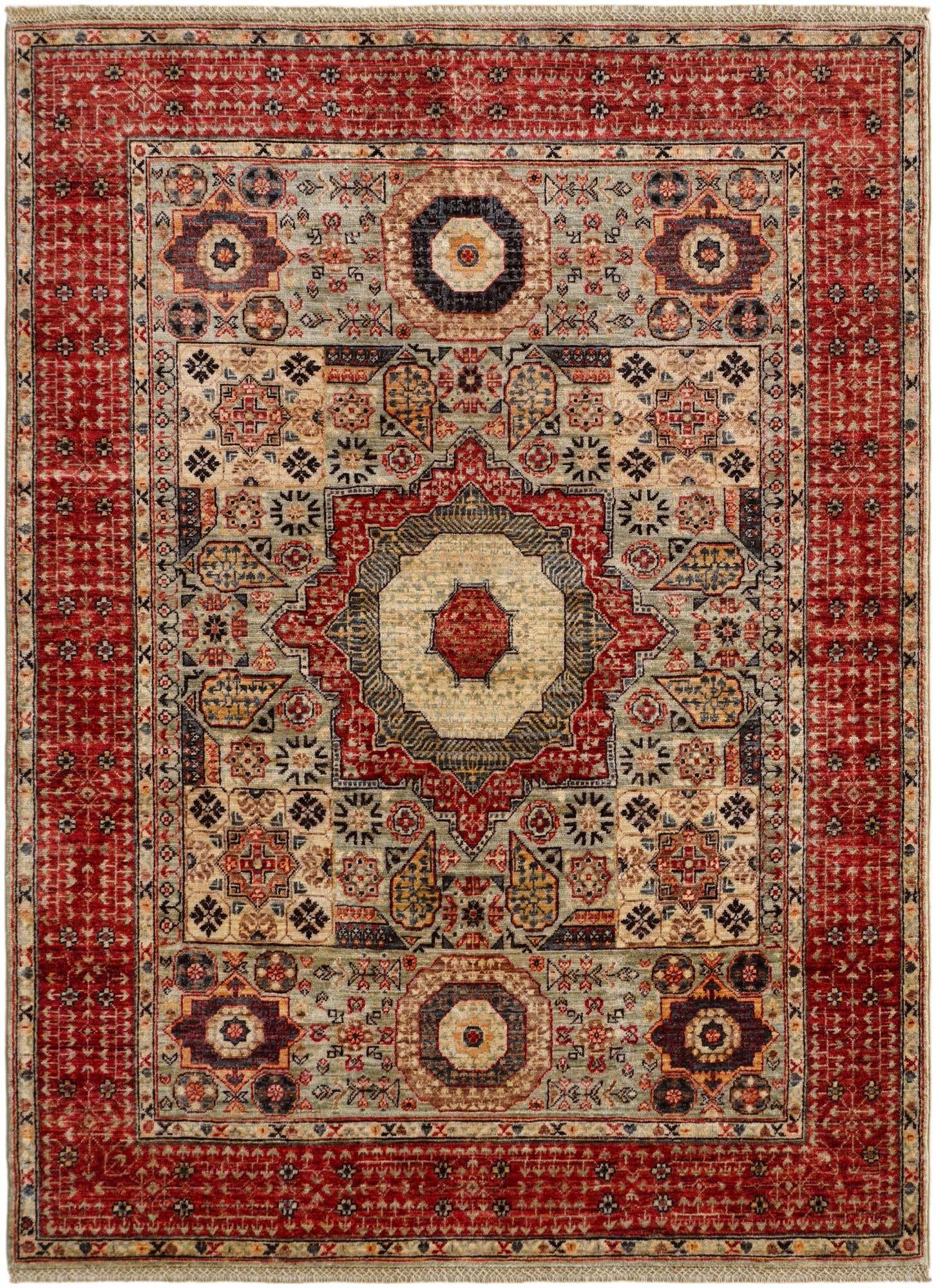 5' 1 x 6' 9 Hand Knotted Mamluk Ziegler Rug