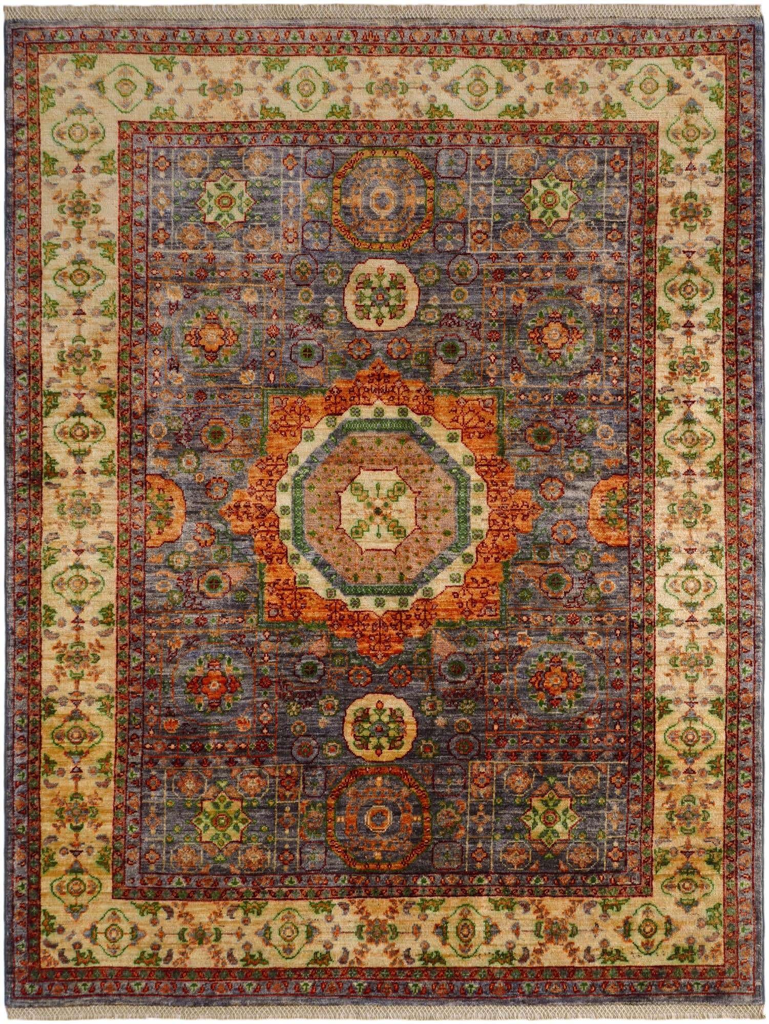 4' 11 x 6' 5 Hand Knotted Mamluk Ziegler Rug