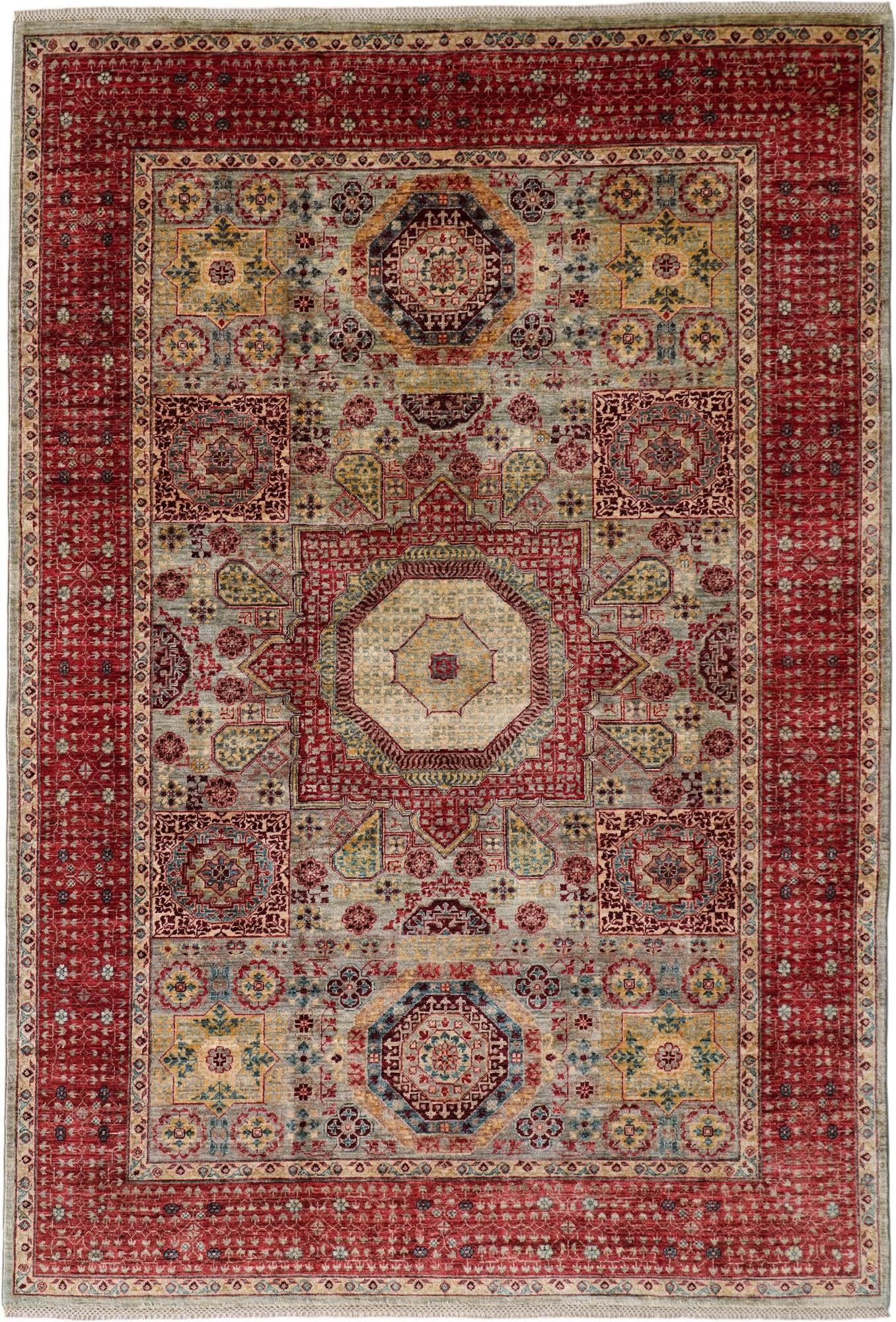 6' 9 x 9' 8 Hand Knotted Mamluk Ziegler Rug