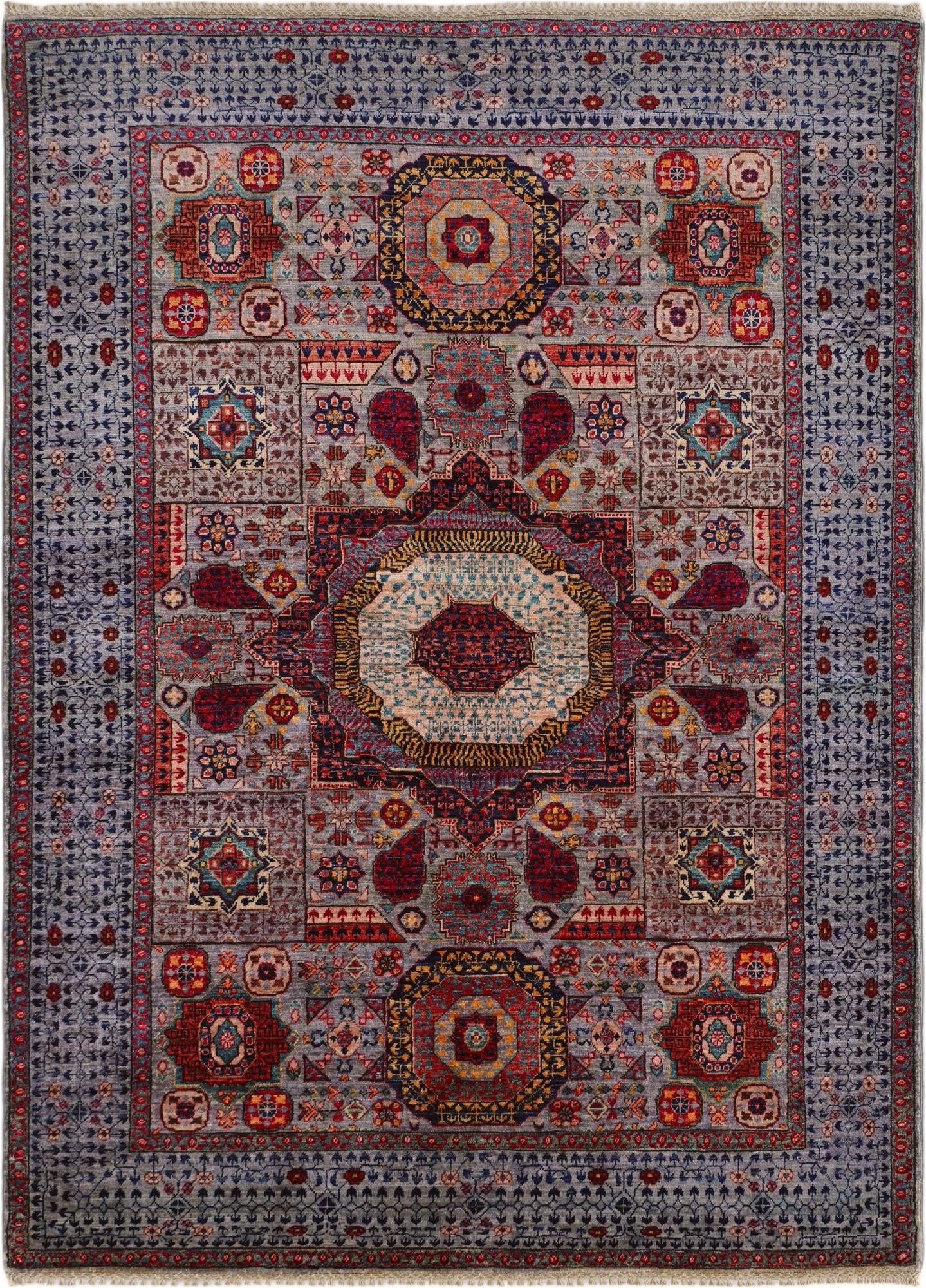 4' 11 x 6' 9 Hand Knotted Mamluk Ziegler Rug