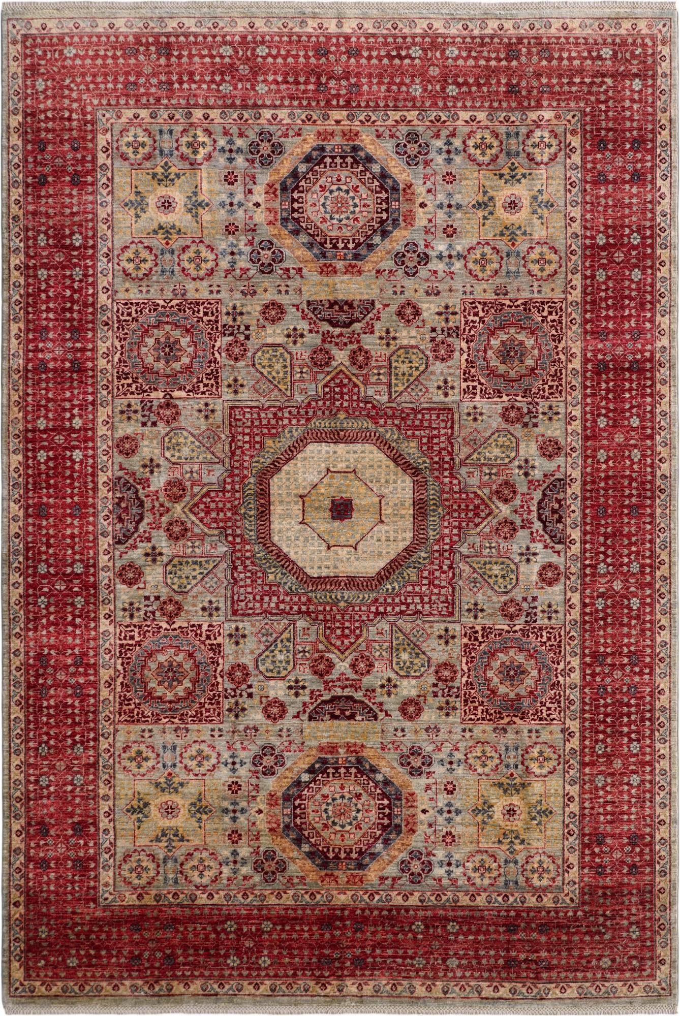 6' 8 x 9' 7 Hand Knotted Mamluk Ziegler Rug