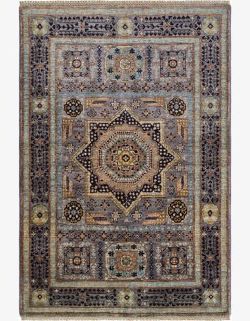 3' 5 x 4' 11 Hand Knotted Mamluk Ziegler Rug