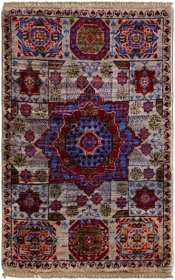 Detail image of 2' x 3' Hand Knotted Mamluk Ziegler Rug