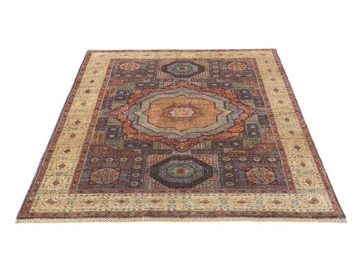 Detail image of 4' 11 x 6' 6 Hand Knotted Mamluk Ziegler Rug