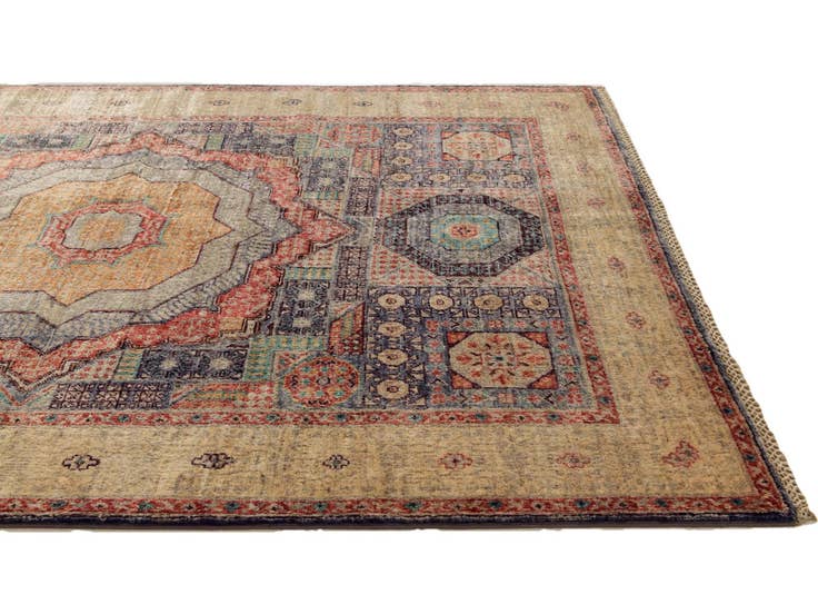 Detail image of 4' 11 x 6' 6 Hand Knotted Mamluk Ziegler Rug