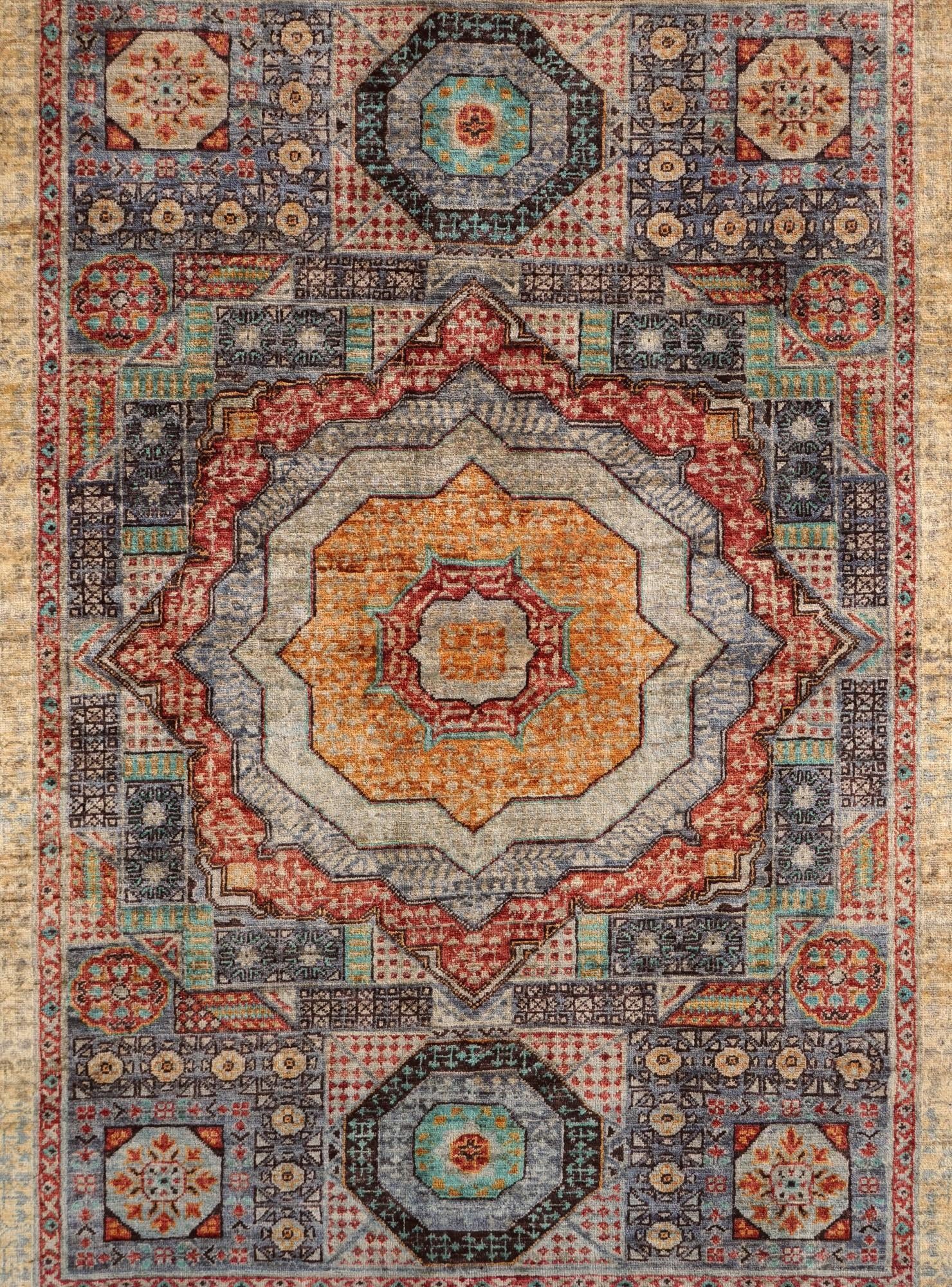 4' 11 x 6' 6 Hand Knotted Mamluk Ziegler Rug