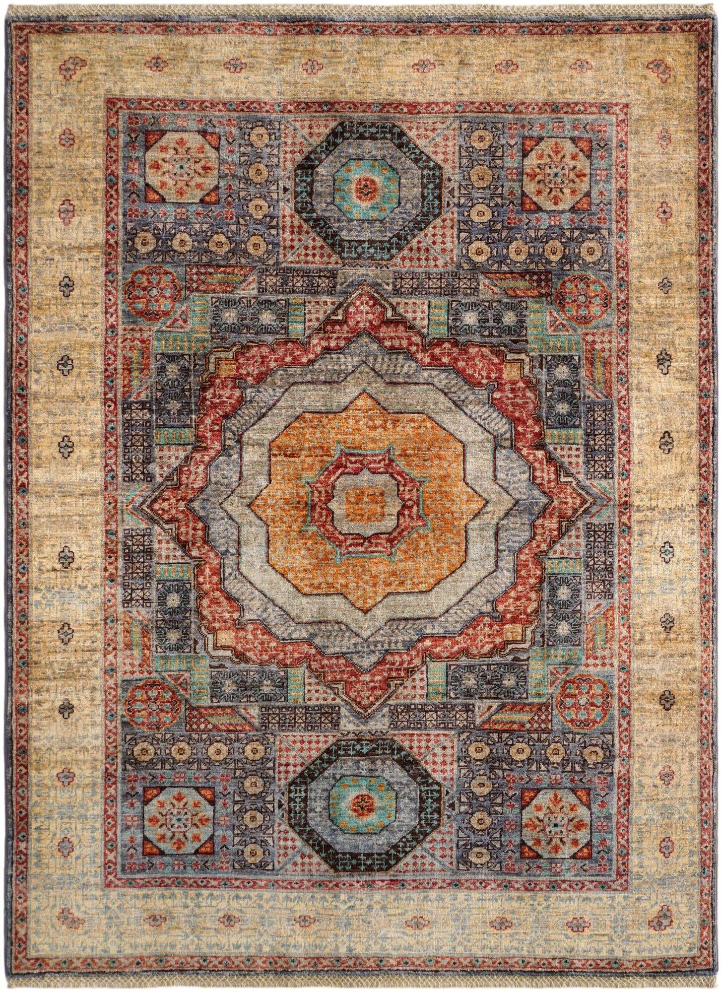 4' 11 x 6' 6 Hand Knotted Mamluk Ziegler Rug