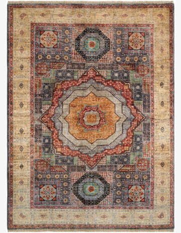 4' 11 x 6' 6 Hand Knotted Mamluk Ziegler Rug