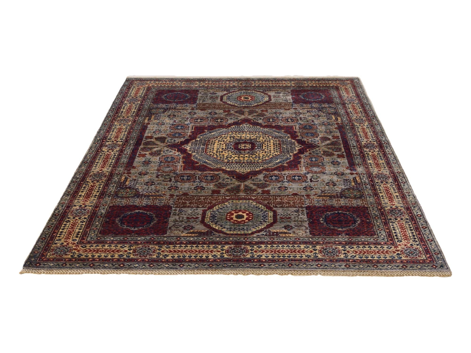 5' 9 x 8' 3 Hand Knotted Mamluk Ziegler Rug