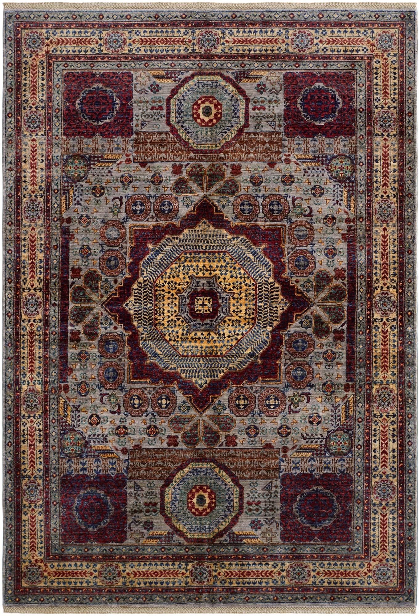 5' 9 x 8' 3 Hand Knotted Mamluk Ziegler Rug