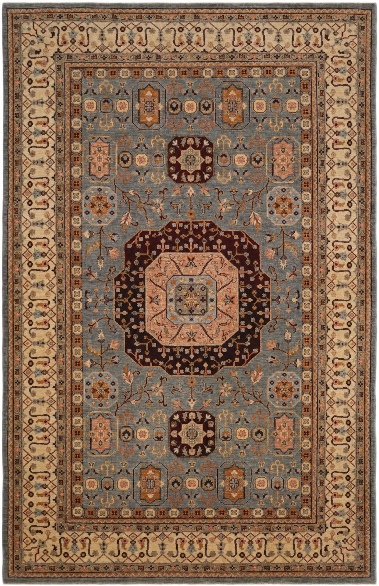 6' 5 x 10' Hand Knotted Mamluk Ziegler Rug