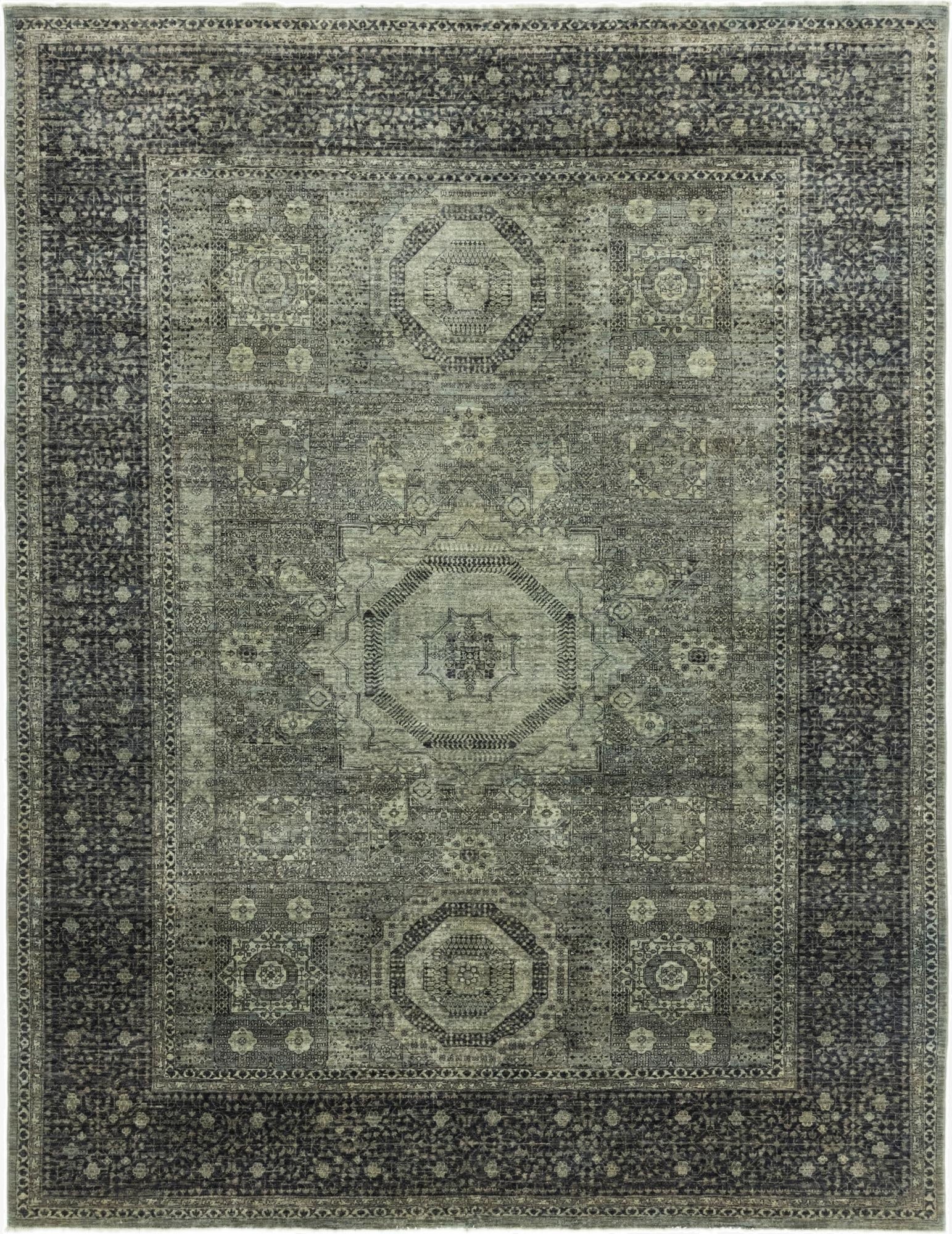 8' 9 x 11' 3  Hand Knotted Mamluk Ziegler Rug
