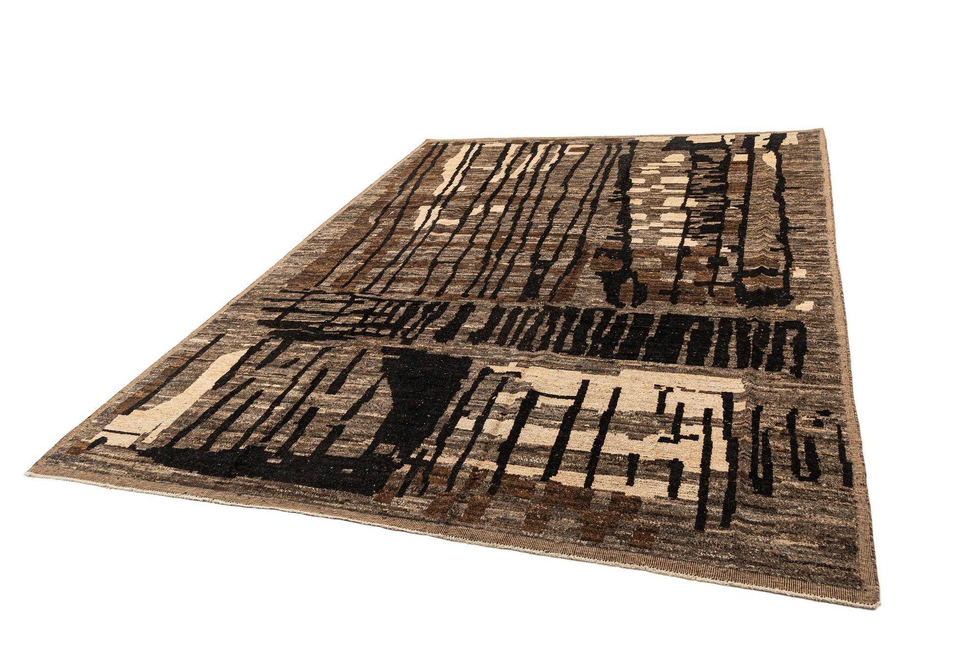 9' 3 x 12' 2 Hand Knotted Marok Kilim Rug