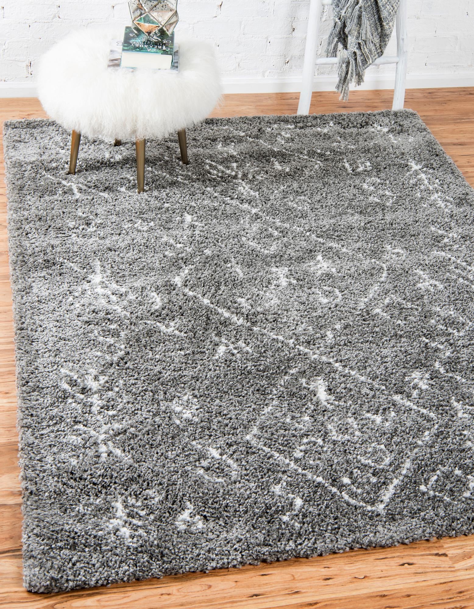 Custom Gray Marrakesh Shag Rug