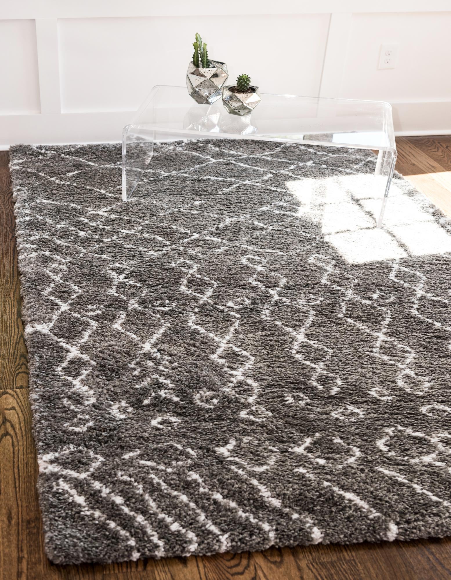 Custom Gray Marrakesh Shag Rug