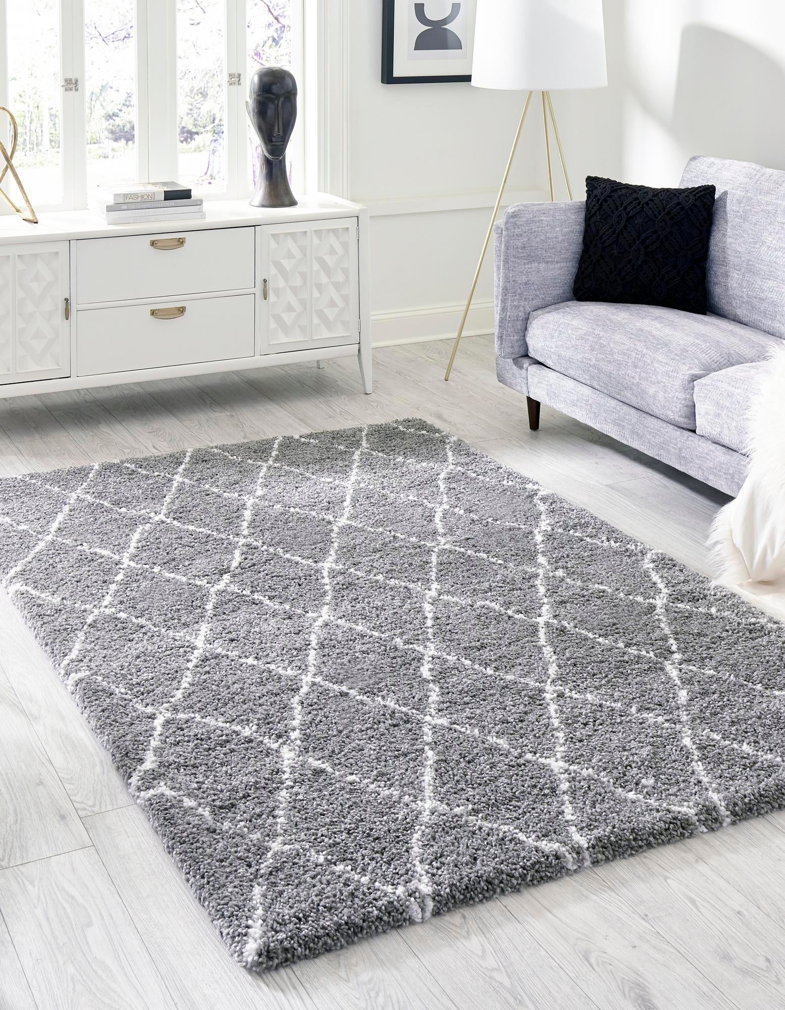 Custom Gray Marrakesh Shag Rug