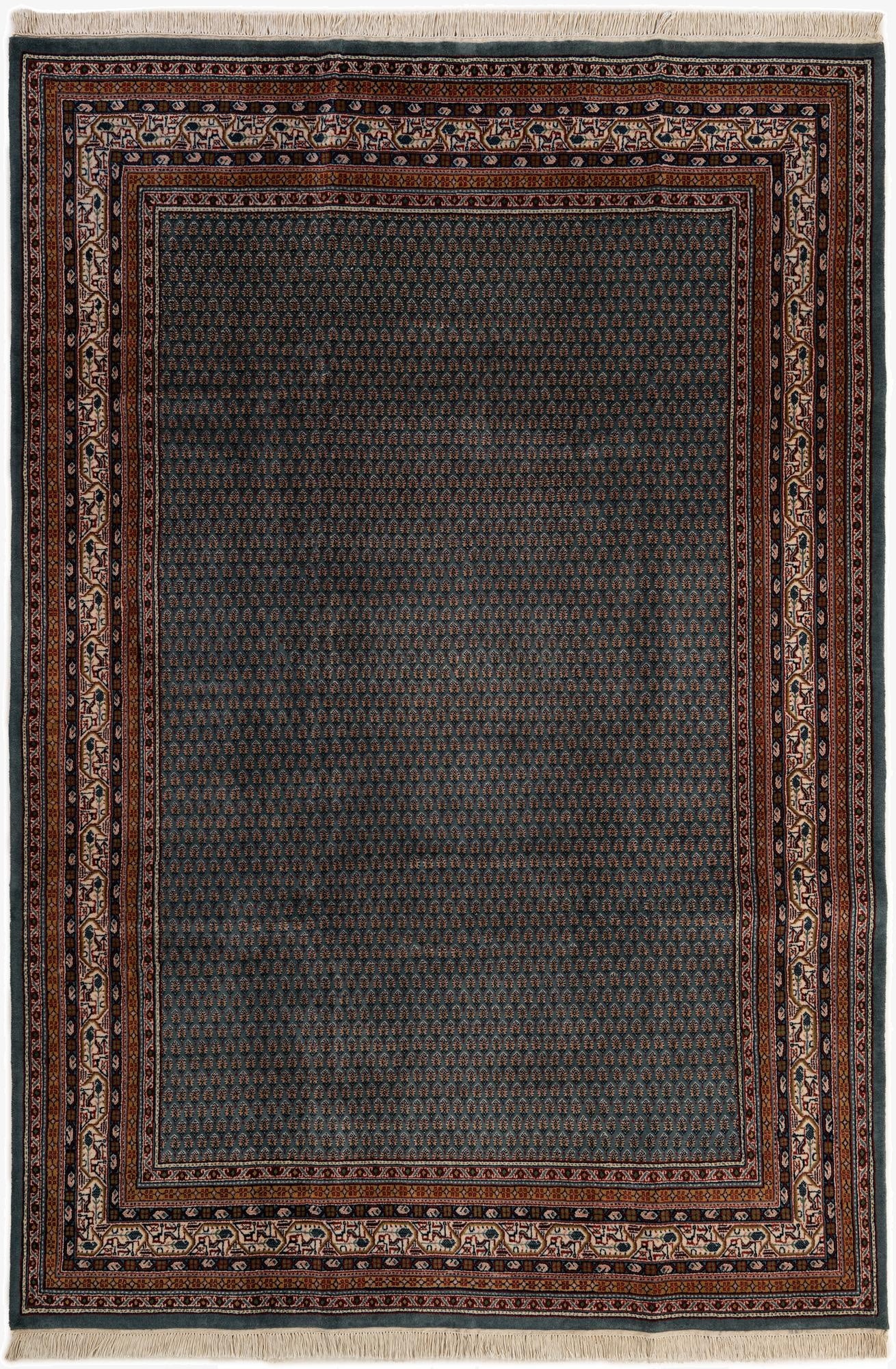 6' 8 x 9' 7  Hand Knotted Mir Wool Rug