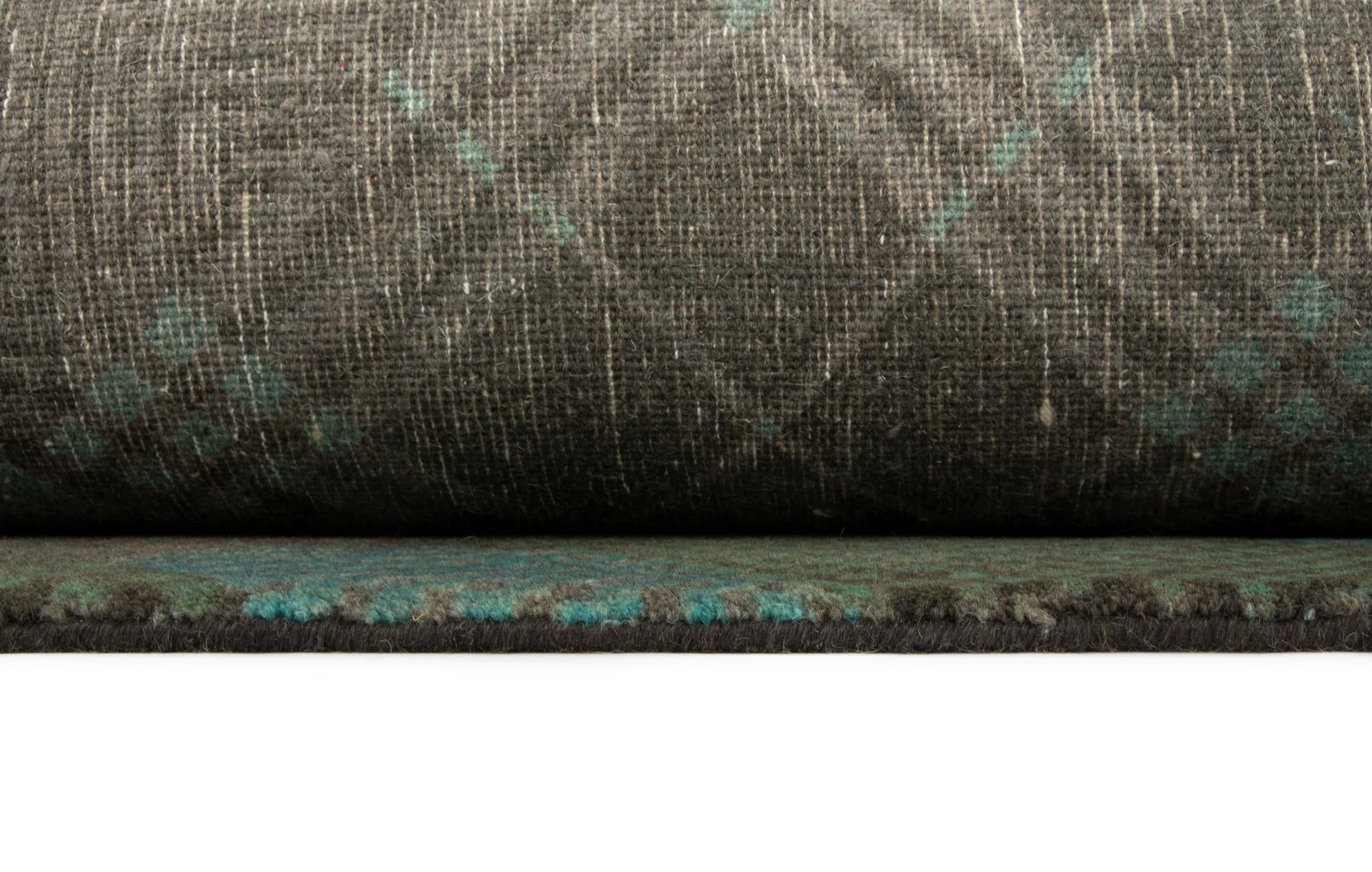 8' x 9' 10 Hand Knotted Modern Manshu Wool Rug